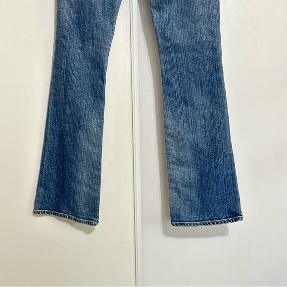 Vintage EXPRESS Women’s Jeans Super Low Rise Boot Cut Medium Wash Size 0R - Picture 7 of 12